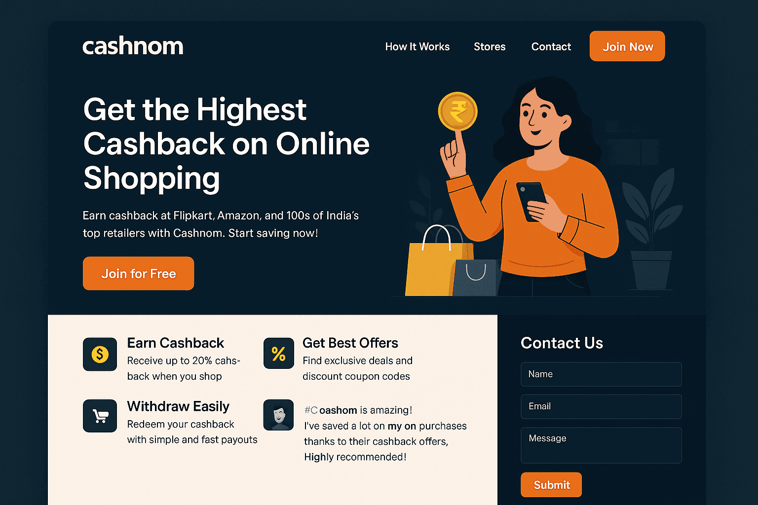 cashnom.com website mockup